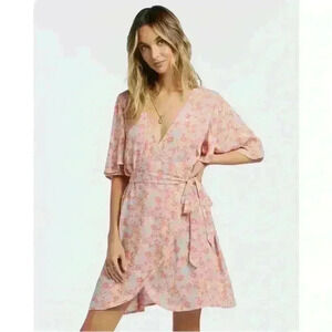 Billabong All for You Mini Dress Color Soft n Peachy 100% Viscose Size L